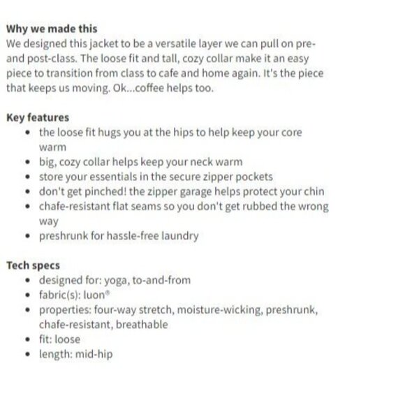 Lululemon Daily Yoga Jacket - Coco Pique Black / Black‎ Size 6 - Picture 11 of 11